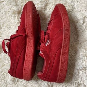 Red Puma suede